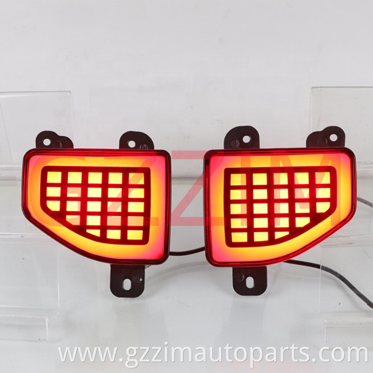 LED Bumper Light Rear Fog Lamp Brake Light Dynamic Turn Signal Reflector For Jeep Wrangler 2018-2022
